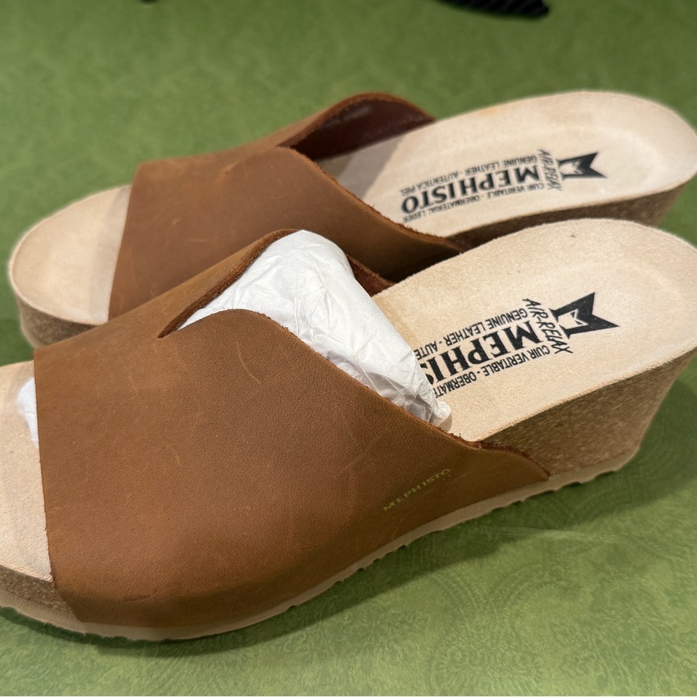 Mephisto Brown Leather Mules